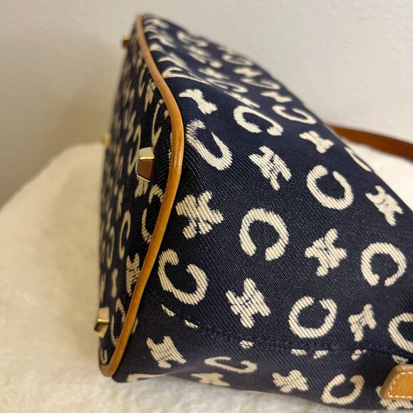 Celine Macadam C Blue Canvas Shoulder Bag - Picture 7 of 16